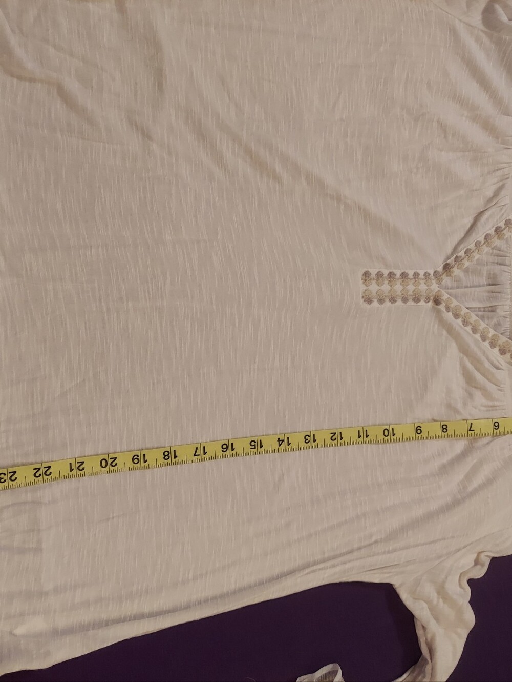 Lucky Brand Embroidered White Boho Peasant Tunic Top - XL - Picture 5 of 5